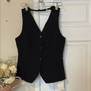 Commense Backless Black Fitted Sleeveless Blouse